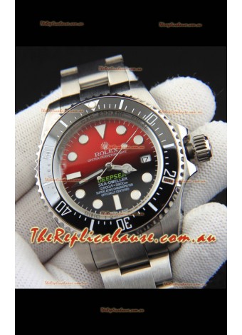 Rolex Sea Dweller Japanese Movement Replica Watch Red Dial 44MM
