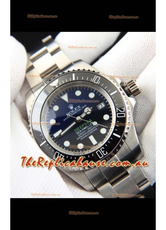 Rolex Sea Dweller Japanese Movement Replica Watch Black/Blue Dial 44MM