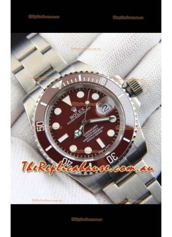Rolex Submariner Japanese Replica Watch 904L Steel Brown Dial/Bezel Watch 