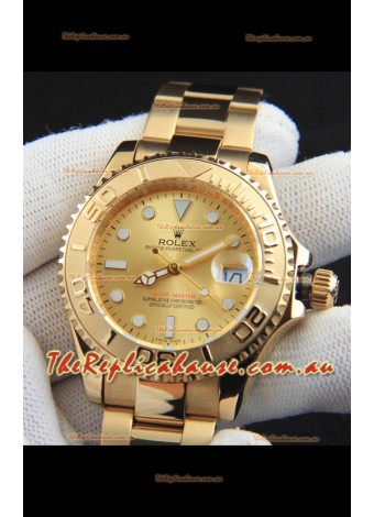 Rolex Yachtmaster Japanese Movement Watch in Gold Casing - Gold dial 37MM