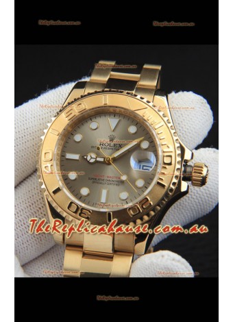 Rolex Yachtmaster Japanese Movement Watch in Gold Casing - Grey dial 37MM