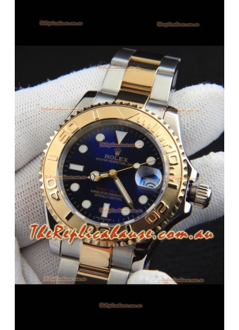 Rolex Yachtmaster Japanese Movement Watch in Two Tone Gold Casing - Blue dial 37MM