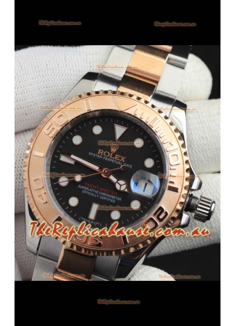 Rolex Yachtmaster Japanese Movement Watch in Two Tone Gold Casing - Dark Brown dial 37MM