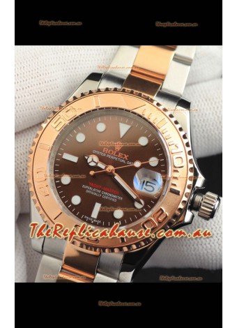 Rolex Yachtmaster Japanese Movement Watch in Two Tone Gold Casing - Light Brown dial 37MM
