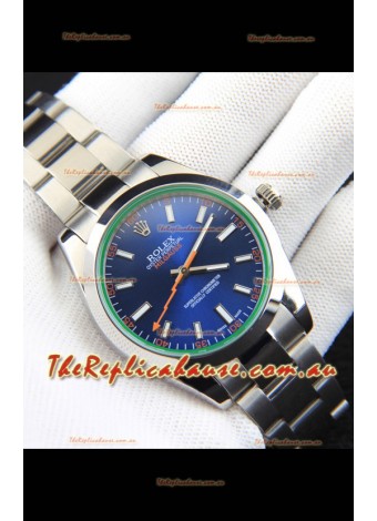 Rolex Milgauss Japanese Movement Replica Watch in Blue Dial 