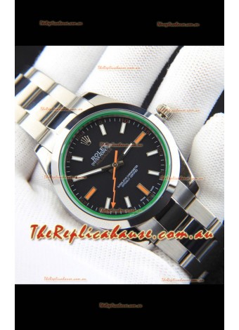 Rolex Milgauss Japanese Movement Replica Watch in Black Dial 