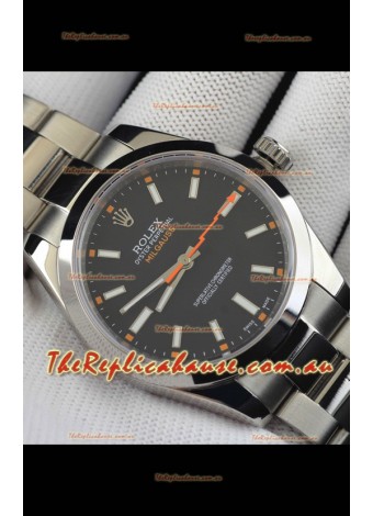 Rolex Milgauss Japanese Movement Replica Watch in Black Dial 