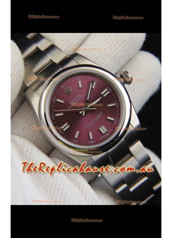 Rolex Oyster Perpetual Japanese Movement Replica Watch 36MM - Burgundy Dial