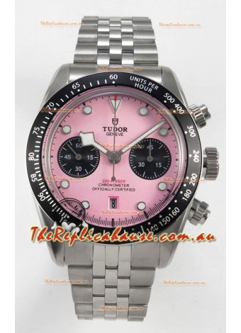 Tudor Super Clone Black Bay Chronograph Watch in Pink Dial