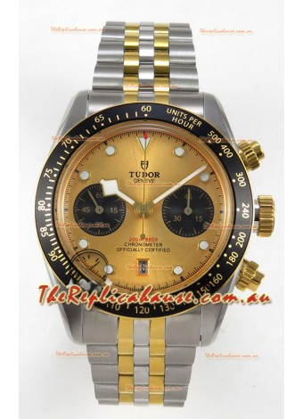 Tudor Super Clone Black Bay Chronograph Two Tone Watch in Gold Dial