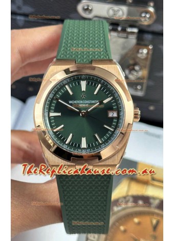Vacheron Constantin Super Clone Overseas Edition Rose Gold Casing Rubber Strap
