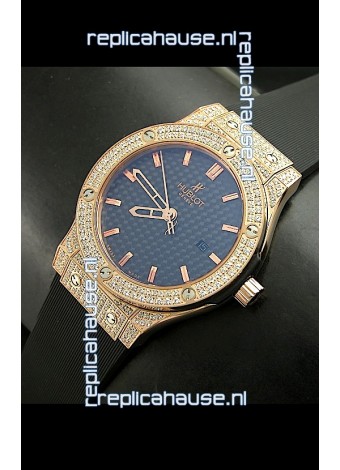 Hublot Big Bang Classic Fusion Swiss Watch in Diamonds Embedded Case