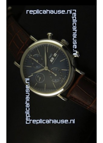 IWC Portofino Chronograph Swiss Watch in Steel Case Grey Dial
