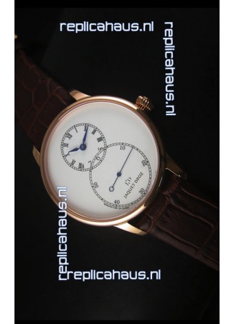 Jaquet Droz Grande Seconde Ivory Enamel Rose Gold Case Watch in White Dial
