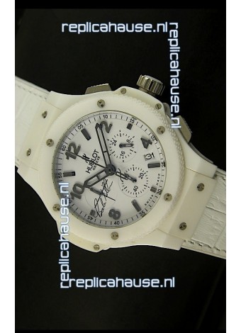 Hublot Big Bang White Ceramic Case Watch in Quartz Movement