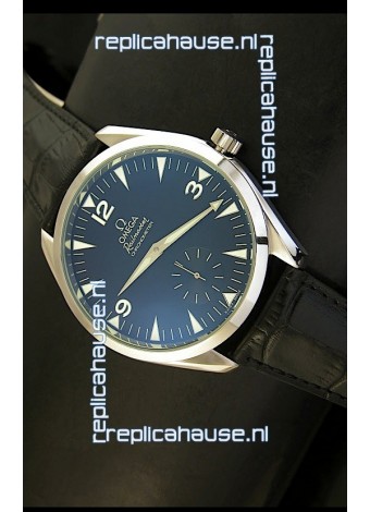 Omega Seamaster Railmaster Japanese Replica Watch in Black Leather Strap