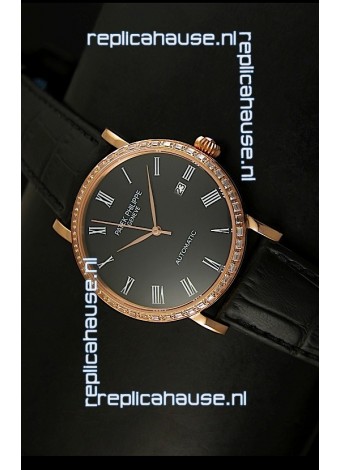 Patek Philippe Calatrava 5298 Swiss Replica Watch in Pink Gold Casing - Roman Hours