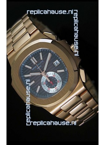 Patek Philippe Nautilus 5980 Chronograph Swiss Pink Gold Watch - 1:1 Mirror Replica