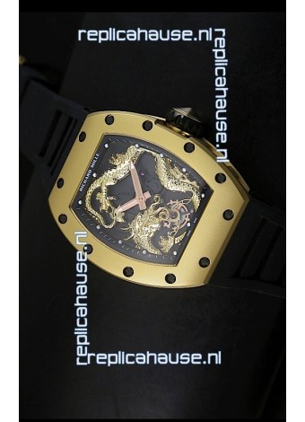 Richard Mille RM057 Tourbillon Jackie Chan Swiss Replica Watch in Yellow Gold