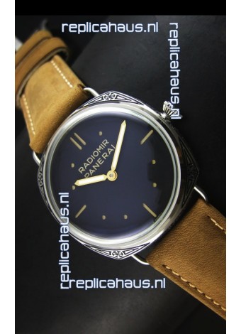 Panerai Radiomir PAM425 Floral engraved Case in Stainless Steel Case