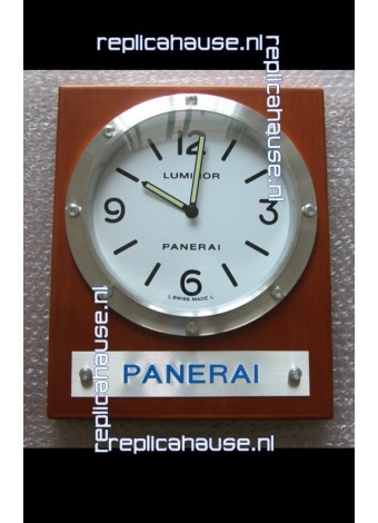 Panerai PAM255 Teak Wood Wall Clock Black Dial - 1:1 Mirror Replica