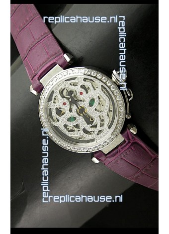 Cartier Pasha Ladies Replica Watch in Skelton Diamond Dial