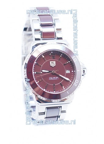 Tag Heuer Formula 1 Quartz Brown Ceramic Diamonds Bezel Watch