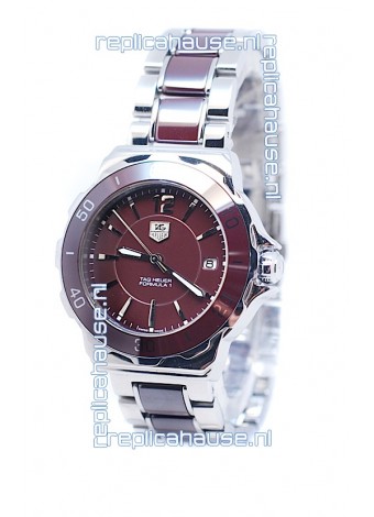 Tag Heuer Formula 1 Quartz Brown Ceramic Bezel Steel Watch