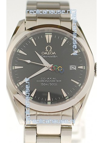 Omega SeaMaster CO AXIAL Swiss Replica Watch in Black Dial