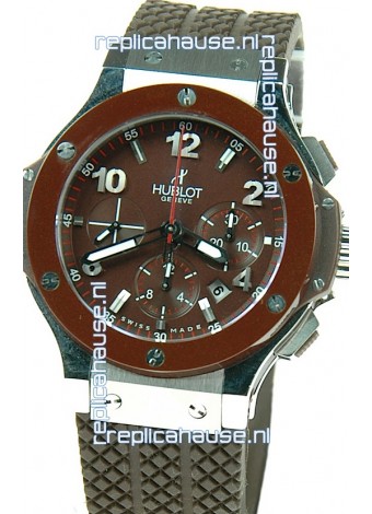 Hublot Big Bang Swiss Replica Watch in Brown Dial Ceramic Bezel