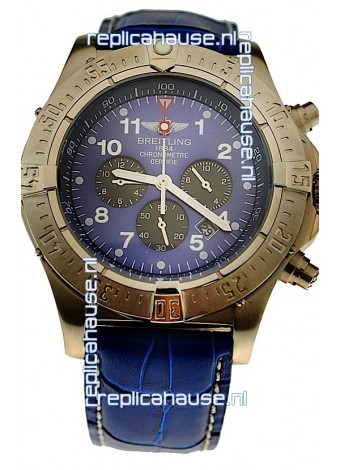 Breitling Chronograph Chronometre Japanese Watch in Blue