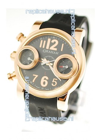 Graham Swordfish Japanese Replica Gold Watch in Golden Markers