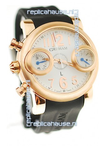 Graham Swordfish Japanese Replica Gold Watch in White Dial