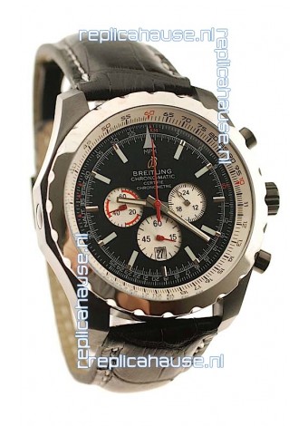 Breitling Chrono-Matic Chronometre Japanese Replica Watch in Black Strap