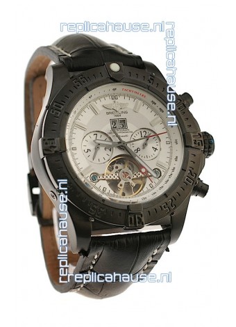 Breitling Chronometre Tourbillon Japanese Replica Watch in White Dial