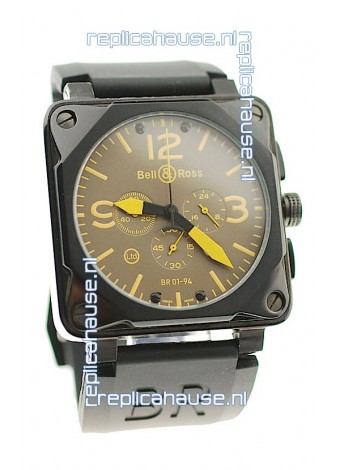 Bell and Ross BR01-94 Edition Japanese PVD Watch in Yellow Markers