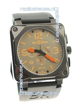Bell and Ross BR01-94 Edition Japanese PVD Watch in Orange Markers