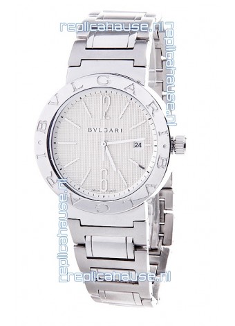 Bvlgari Quartz Japanese Replica Watch in Silver Dial