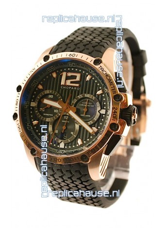 Chopard Classic Racing Superfast Swiss Replica Gold Watch in Black Dial