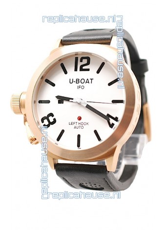 U-Boat Classico Japanese Gold Watch in White Dial
