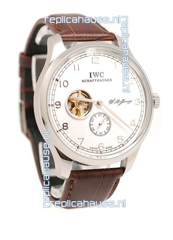 IWC Portuguese Regulateur Tourbillon Japanese Watch in Brown Strap