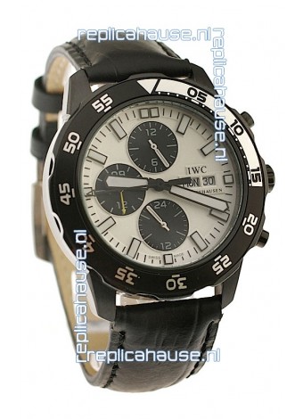 IWC Aquatimer Chronograph Japanese Replica PVD Watch in White Dial