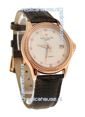 Patek Philippe Geneve Replica Pink Gold Watch 