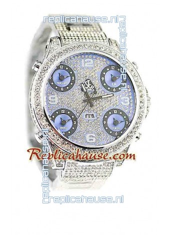 Jacob & Co Diamond Japanese Replica Watch in Light Blue Dial