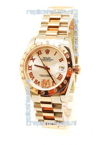 Rolex Datejust Two Tone Rose Gold Swiss Replica Watch - 36MM