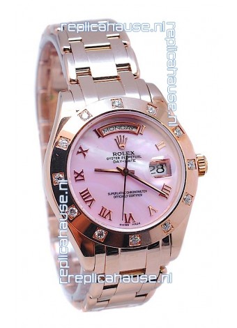 Rolex Day Date Pink Mother of Pearl Japanese Replica Watch