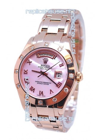 Rolex Day Date Pink Mother of Pearl Swiss Replica Watch