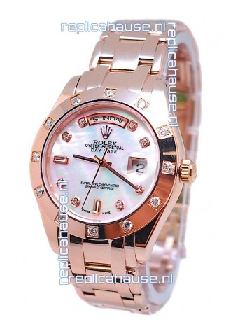Rolex Day Date White Mother of Pearl Japanese Replica Watch