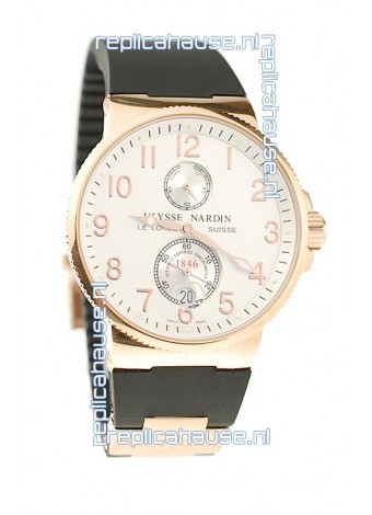Ulysse Nardin Maxi Marine Chronometer Japanese Replica Rose Gold Watch