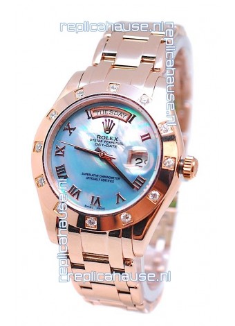 Rolex Day Date Blue Mother of Pearl Swiss Replica Watch